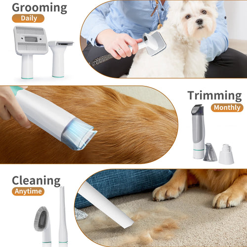 13000Pa Dog Pet Grooming Hair Dryer 7-In-1 Warm Air Fast And Silent Pet Dryer Pet Hair Vacuum Cleaner Cat Hair Dryer Cleaner