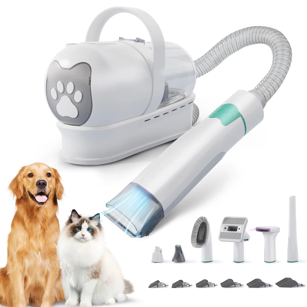 13000Pa Dog Pet Grooming Hair Dryer 7-In-1 Warm Air Fast And Silent Pet Dryer Pet Hair Vacuum Cleaner Cat Hair Dryer Cleaner