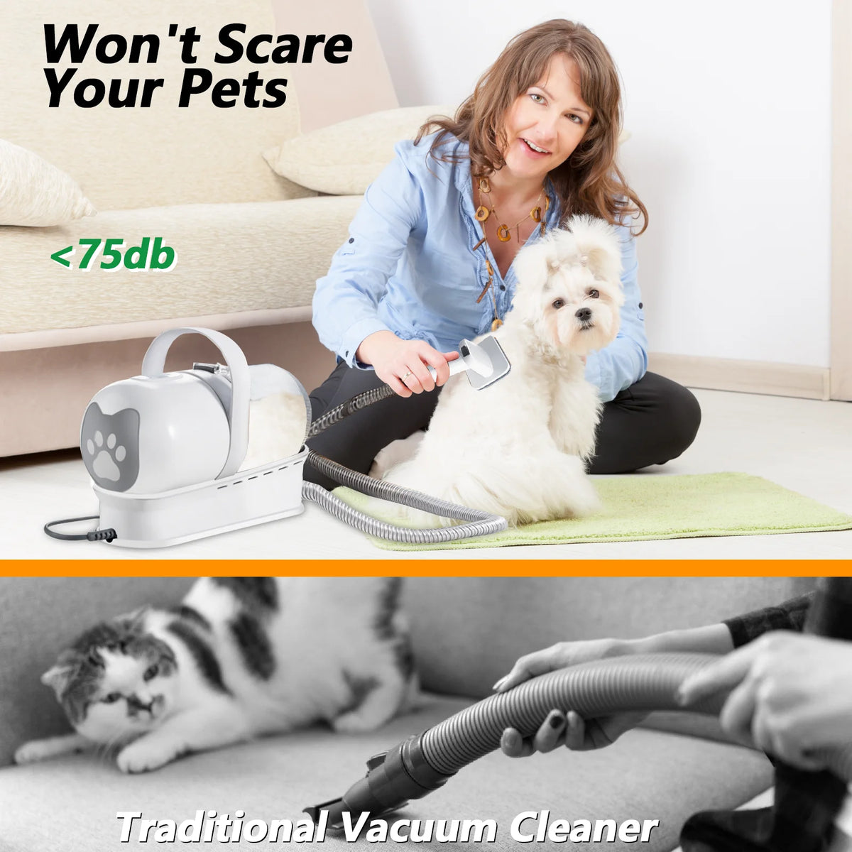 13000Pa Dog Pet Grooming Hair Dryer 7-In-1 Warm Air Fast And Silent Pet Dryer Pet Hair Vacuum Cleaner Cat Hair Dryer Cleaner